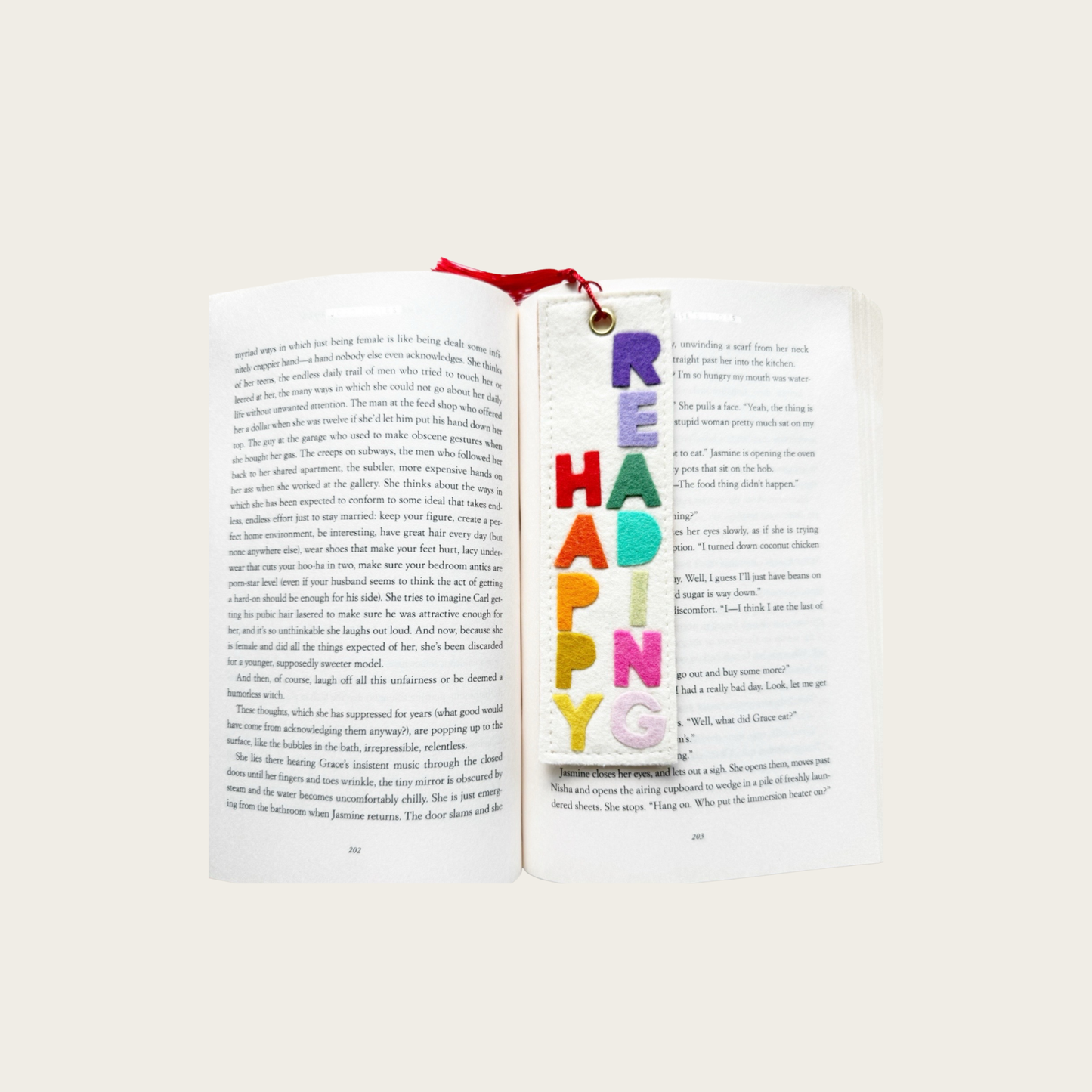 Happy Reading Felt Bookmark