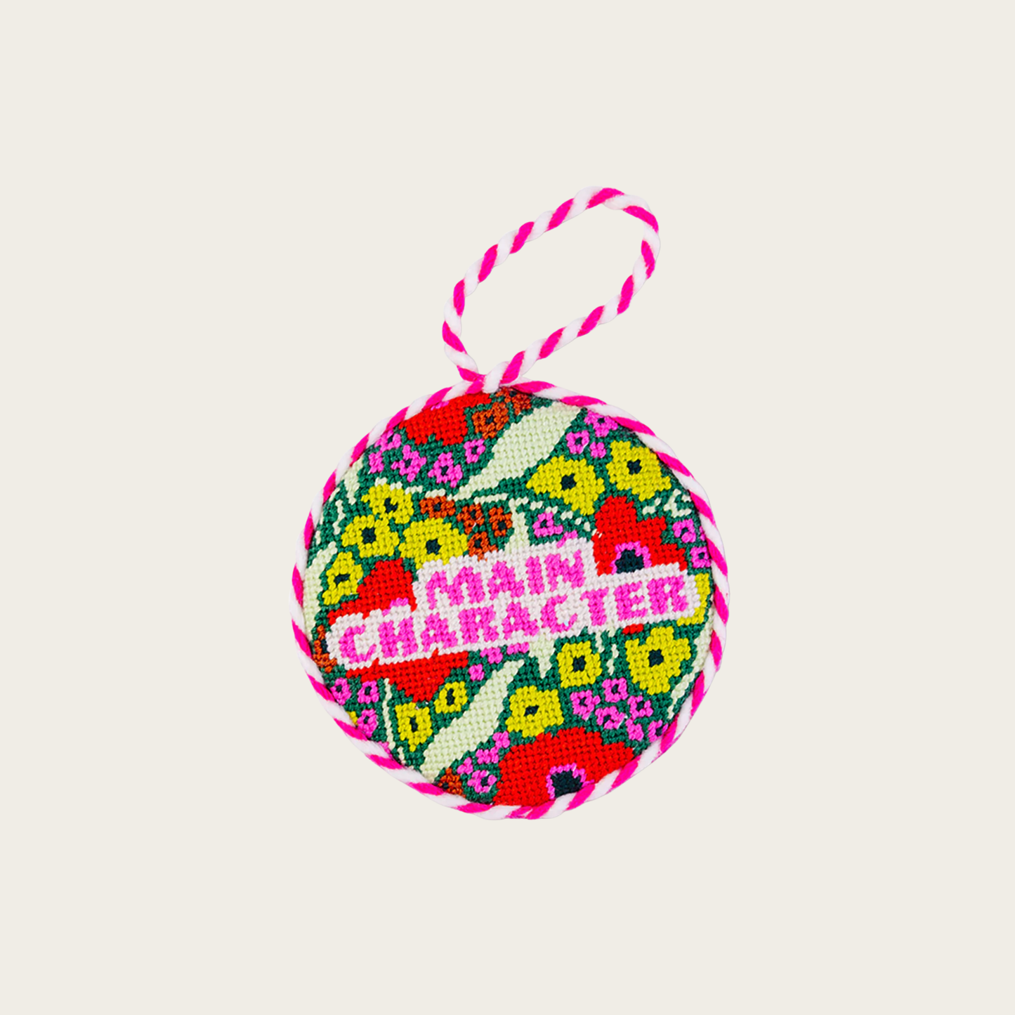 Main Character Needlepoint Ornament