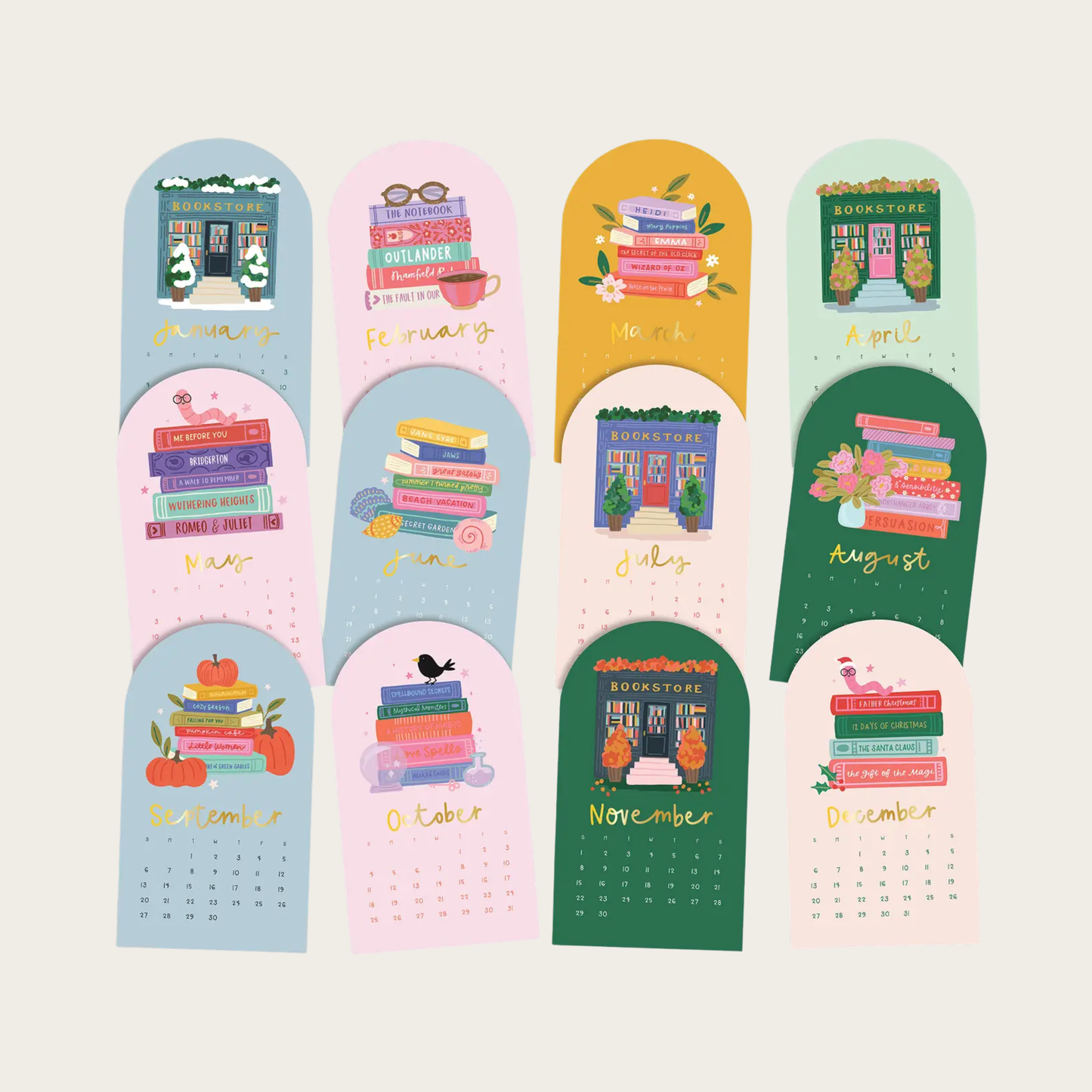 Book Lover's 2026 Mini Desk Calendar