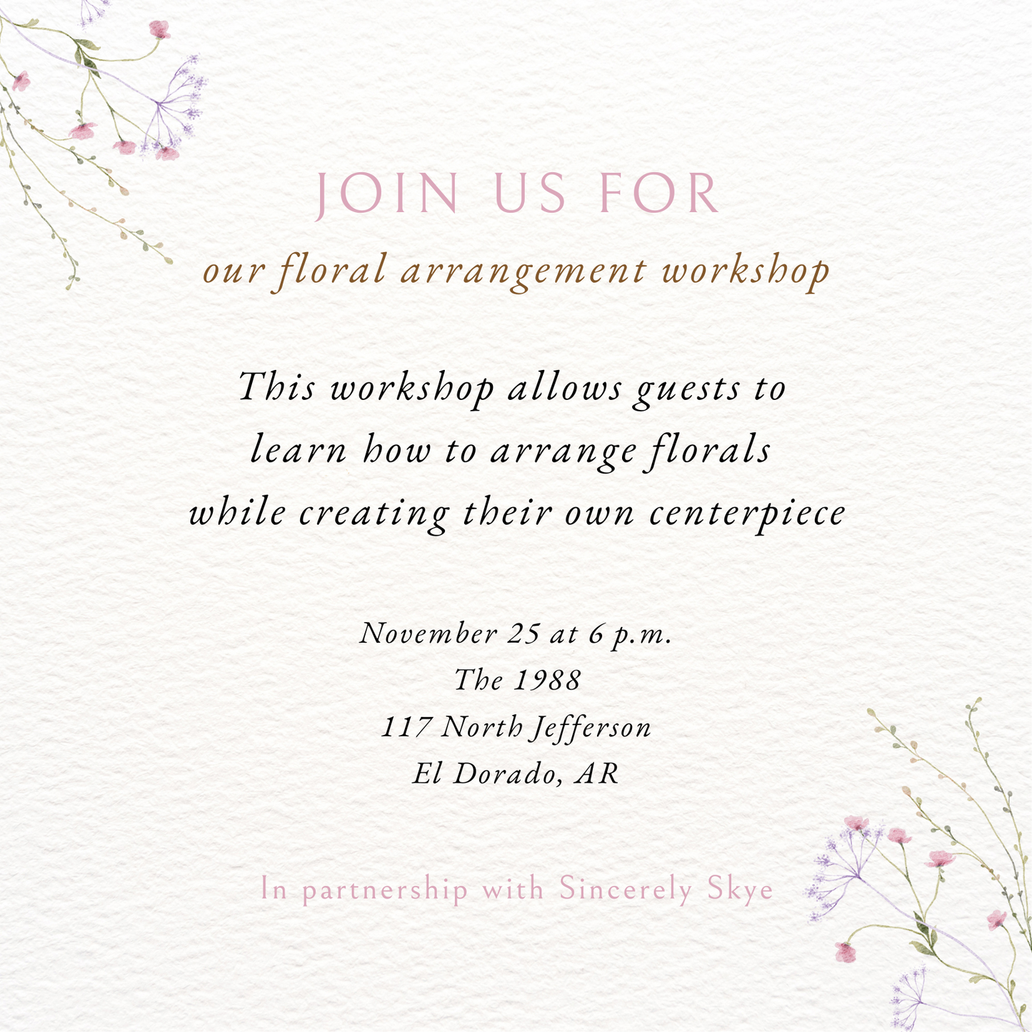 Floral Arrangement Workshop