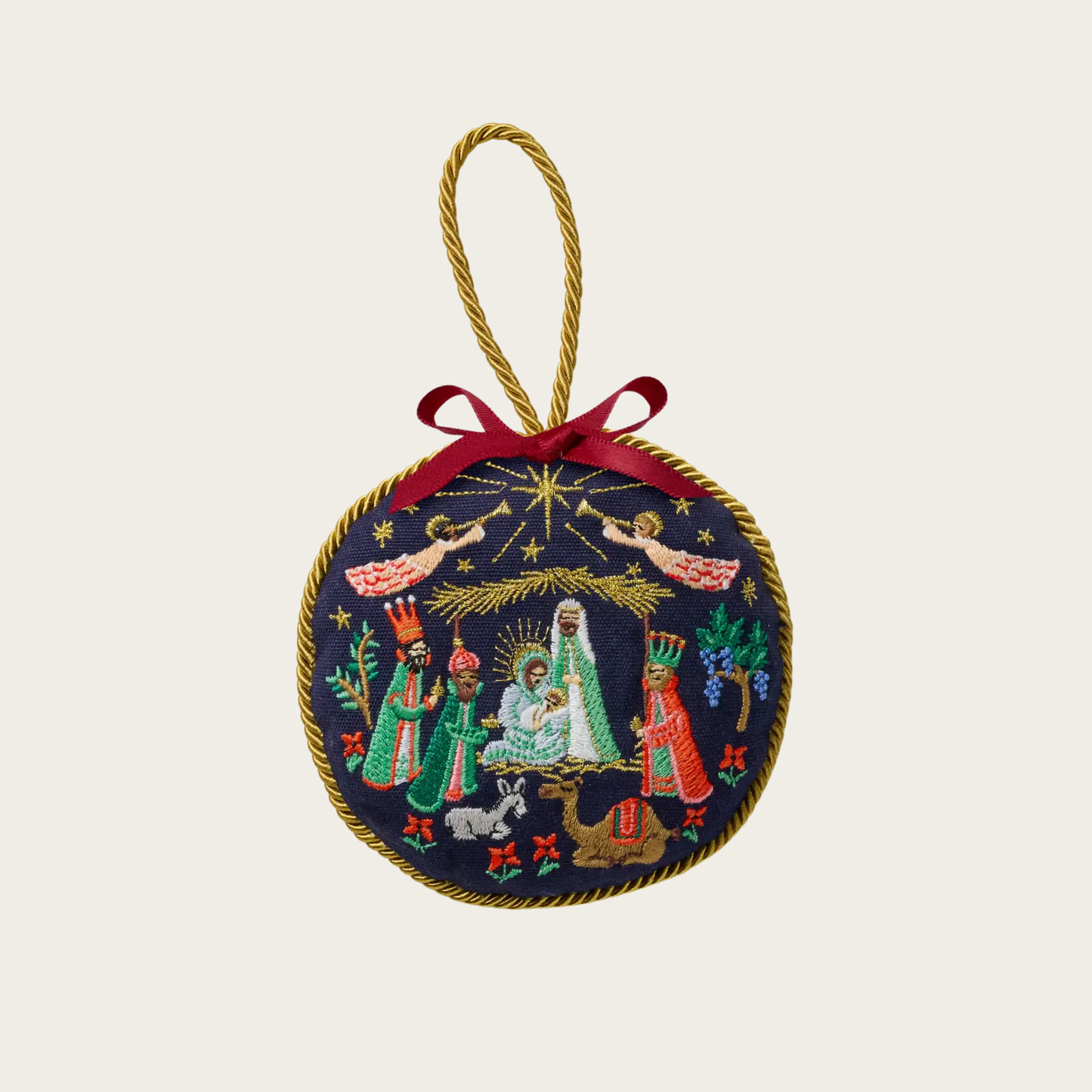 Embroidered Nativity Ornament