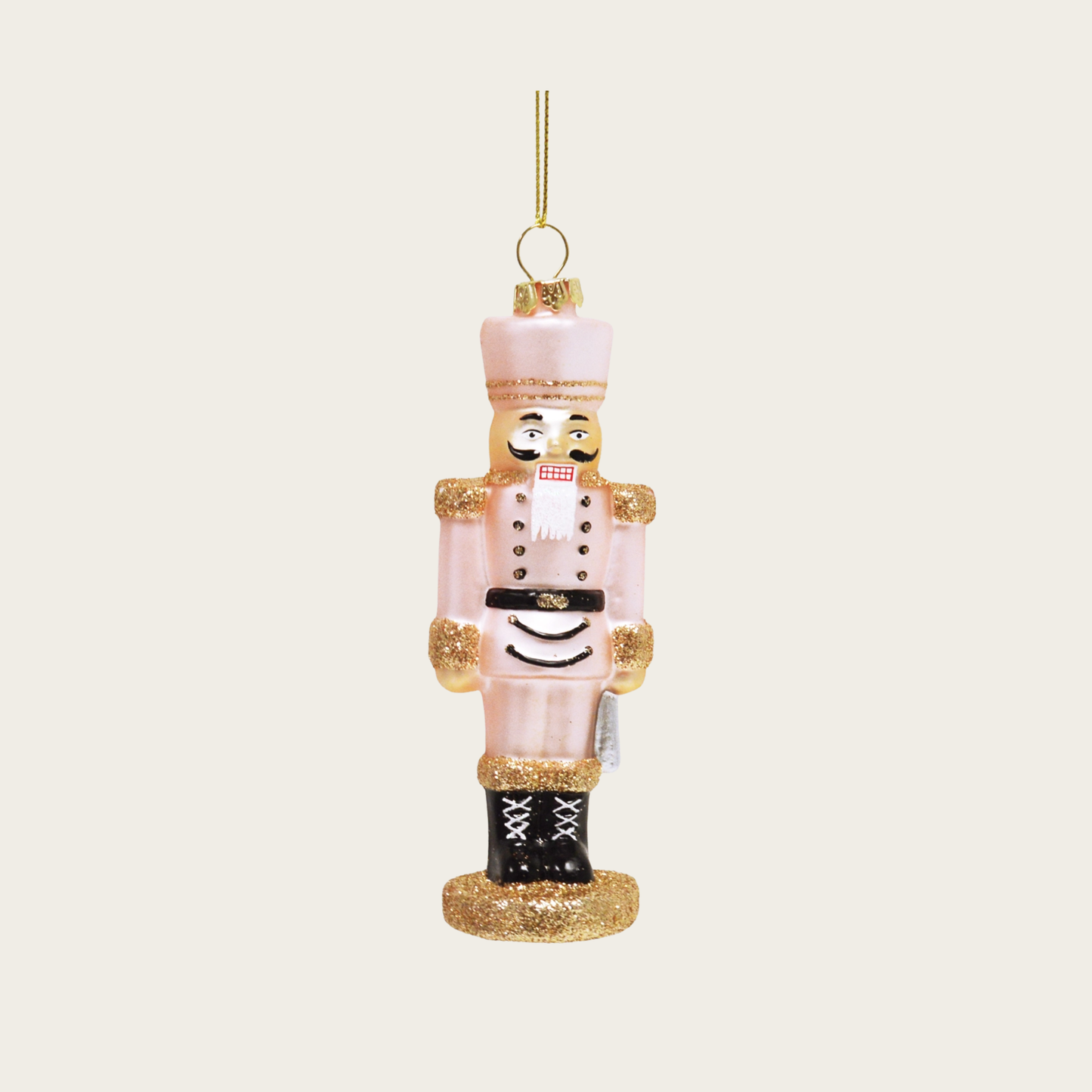 Pink Nutcracker Glass Ornament