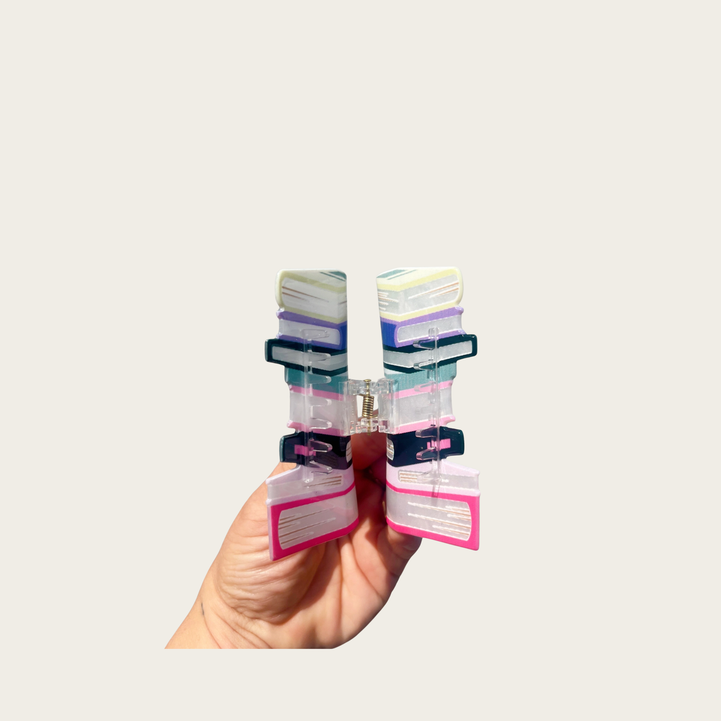 Read My Clips Book Stack Bookish Hair Claw