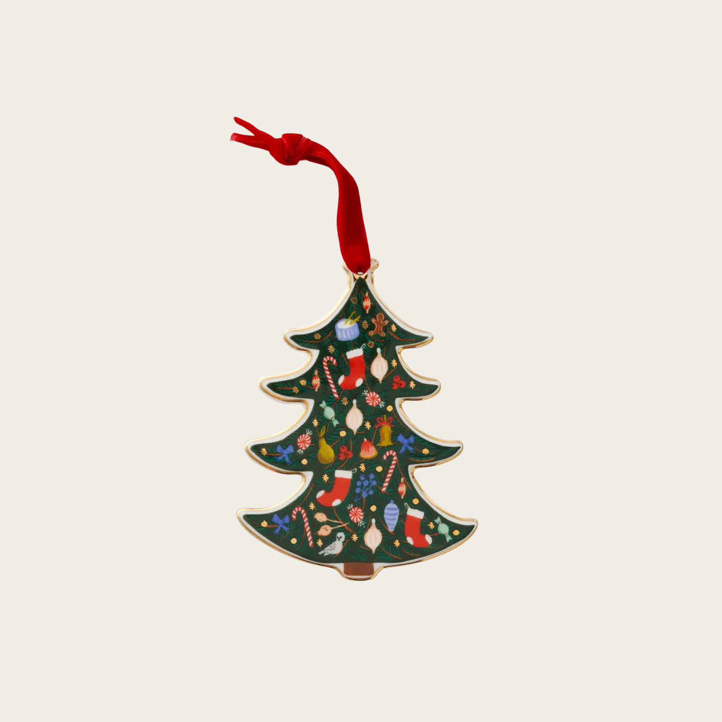 Holiday Tree Porcelain Ornament
