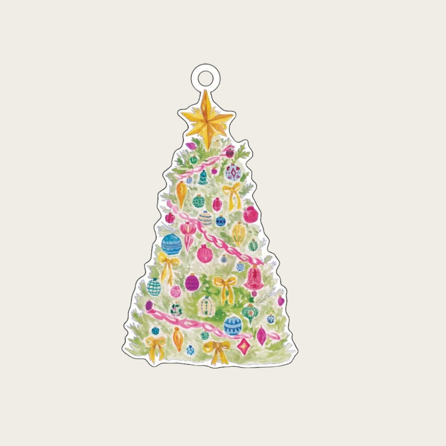 Christmas Tree Watercolor Acrylic Ornament