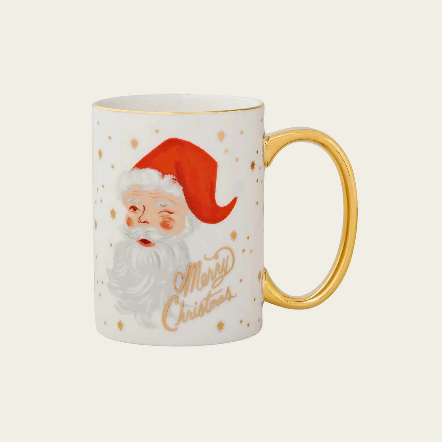 Winking Santa Porcelain Mug